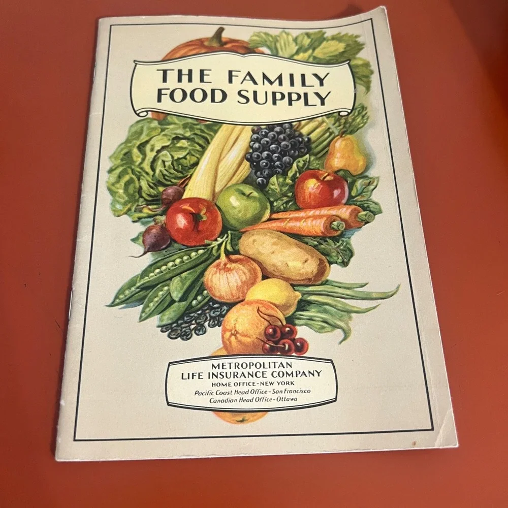 1934 The Family Food Supply Metropolitan Life Insurance Vintage Cookbook Booklet